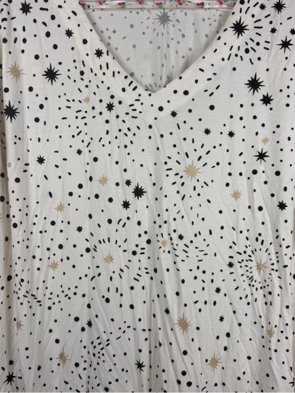 Soma Cool Nights Long Sleeve Nightgown, Stargazer Grand Medium Ivory Pajamas - Picture 8 of 12